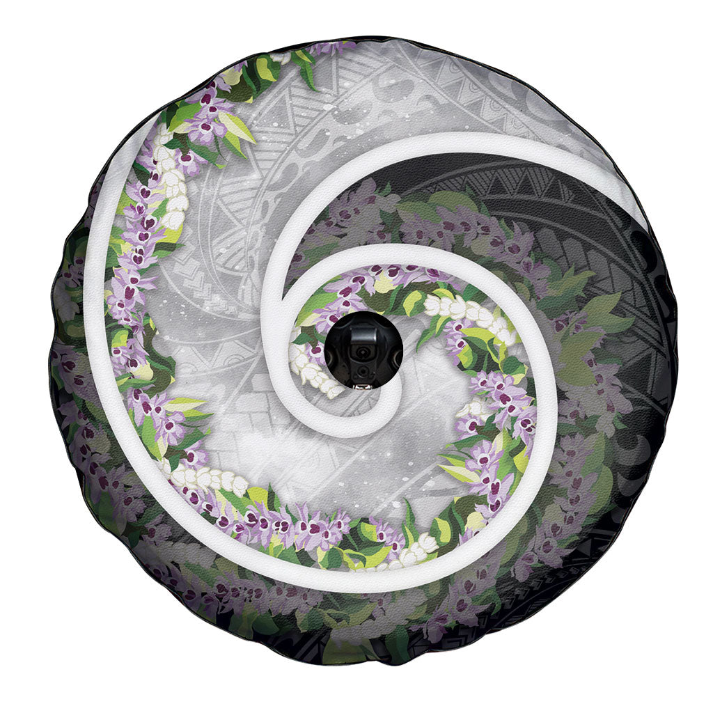 Piko Hawaii Spare Tire Cover Polynesian Pattern With Maile Pikake Honohono Lei