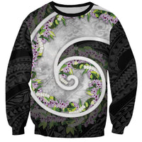 Piko Hawaii Sweatshirt Polynesian Pattern With Maile Pikake Honohono Lei
