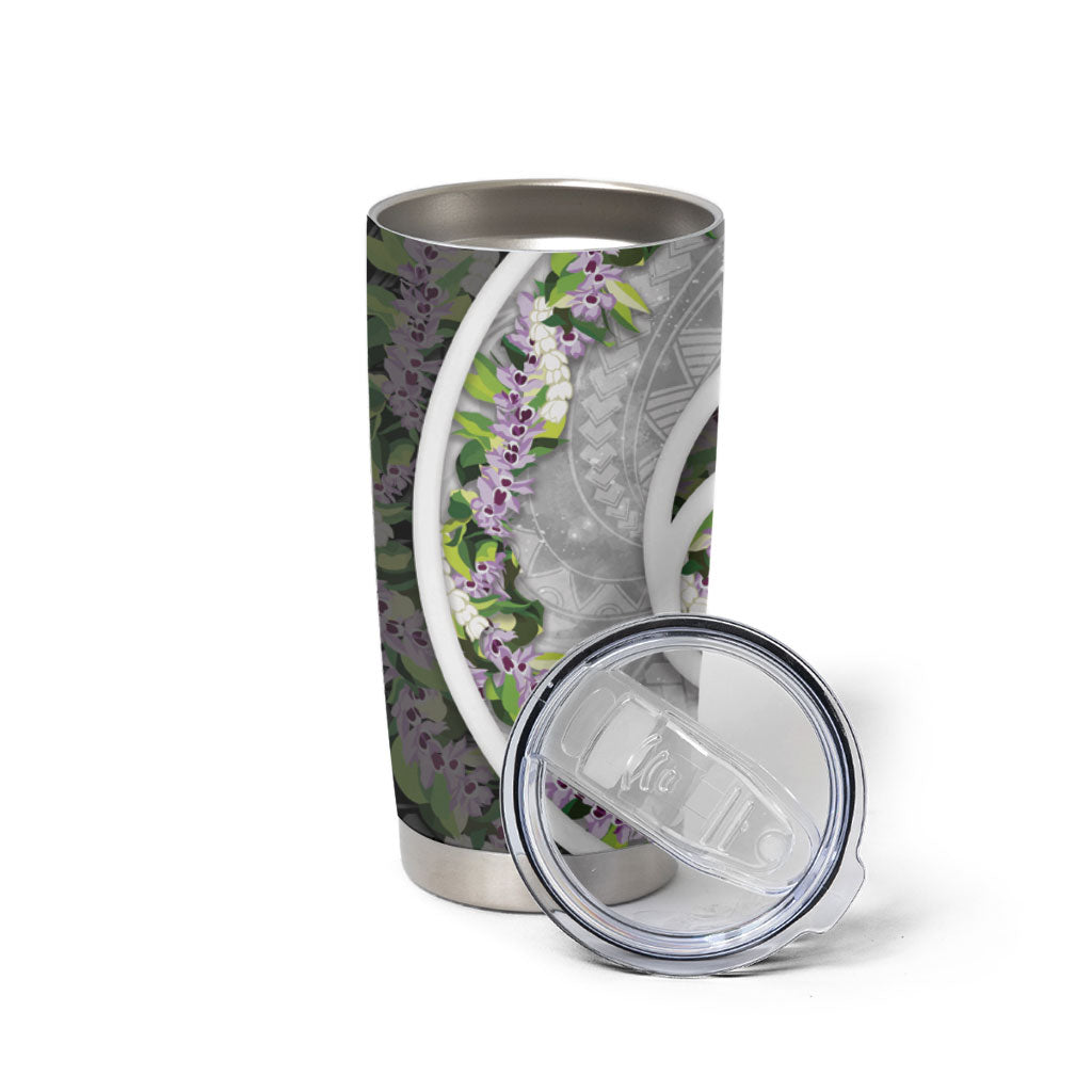 Piko Hawaii Tumbler Cup Polynesian Pattern With Maile Pikake Honohono Lei