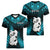Personalized New Zealand Women V Neck T Shirt Manaia Maori Pattern With Turquoise Fern LT05 - Polynesian Pride