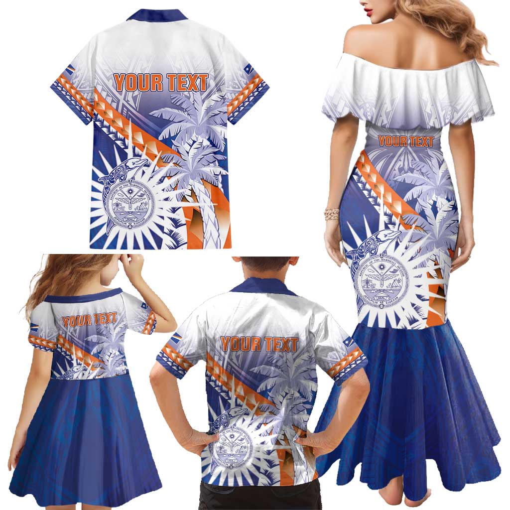 Personalised Marshall Islands Manit Day Family Matching Mermaid Dress and Hawaiian Shirt Polynesian Tribal Tattoo Tropical Style LT05 - Polynesian Pride