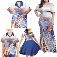 Personalised Marshall Islands Manit Day Family Matching Off Shoulder Maxi Dress and Hawaiian Shirt Polynesian Tribal Tattoo Tropical Style LT05 - Polynesian Pride