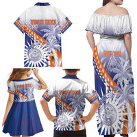 Personalised Marshall Islands Manit Day Family Matching Off Shoulder Maxi Dress and Hawaiian Shirt Polynesian Tribal Tattoo Tropical Style LT05 - Polynesian Pride