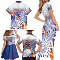 Personalised Marshall Islands Manit Day Family Matching Short Sleeve Bodycon Dress and Hawaiian Shirt Polynesian Tribal Tattoo Tropical Style LT05 - Polynesian Pride
