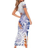 Personalised Marshall Islands Manit Day Family Matching Short Sleeve Bodycon Dress and Hawaiian Shirt Polynesian Tribal Tattoo Tropical Style LT05 - Polynesian Pride