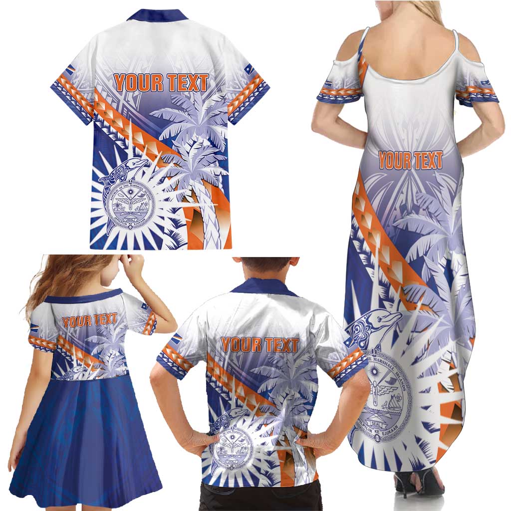 Personalised Marshall Islands Manit Day Family Matching Summer Maxi Dress and Hawaiian Shirt Polynesian Tribal Tattoo Tropical Style LT05 - Polynesian Pride