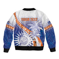 Personalised Marshall Islands Manit Day Sleeve Zip Bomber Jacket Polynesian Tribal Tattoo Tropical Style LT05 - Polynesian Pride
