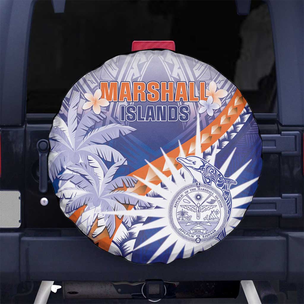Marshall Islands Manit Day Spare Tire Cover Polynesian Tribal Tattoo Tropical Style