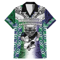 Custom New Zealand Warrior Family Matching Mermaid Dress and Hawaiian Shirt Maori Tribal Pattern LT05 Dad's Shirt - Short Sleeve Green - Polynesian Pride