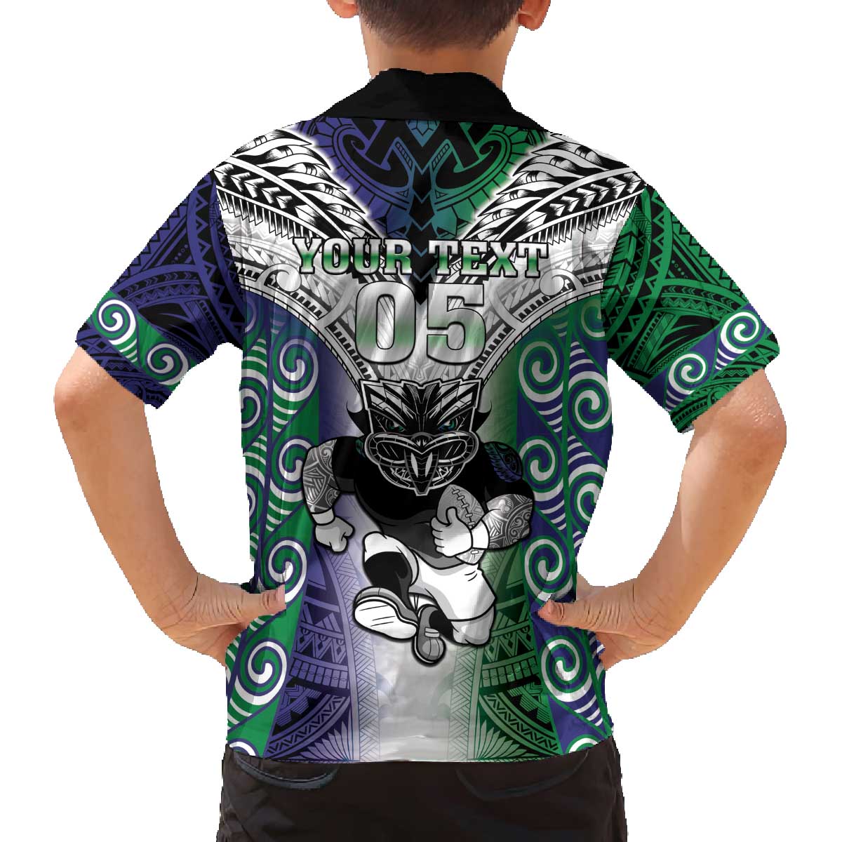 Custom New Zealand Warrior Family Matching Off Shoulder Short Dress and Hawaiian Shirt Maori Tribal Pattern LT05 - Polynesian Pride