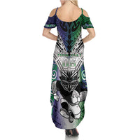 Custom New Zealand Warrior Family Matching Summer Maxi Dress and Hawaiian Shirt Maori Tribal Pattern LT05 - Polynesian Pride