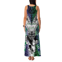 Custom New Zealand Warrior Family Matching Tank Maxi Dress and Hawaiian Shirt Maori Tribal Pattern LT05 - Polynesian Pride