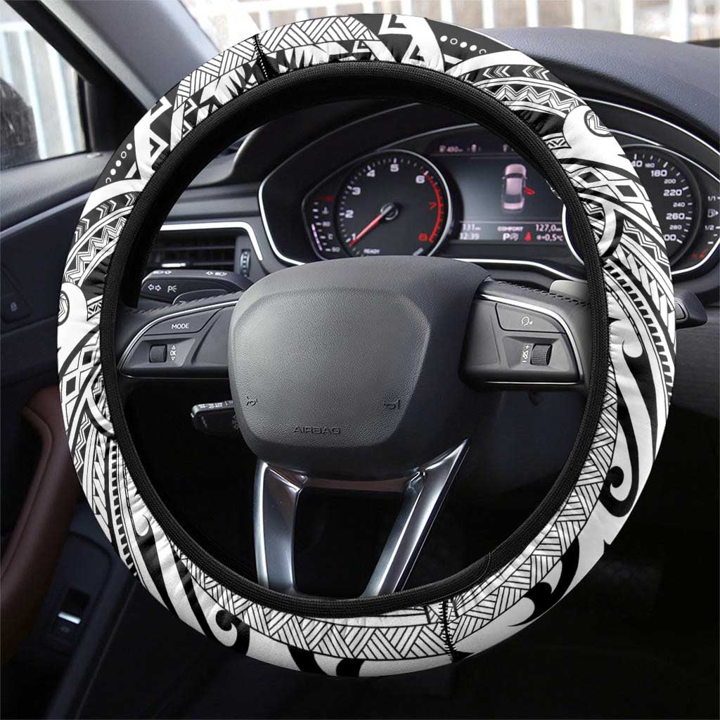New Zealand Warrior Steering Wheel Cover Maori Tribal Pattern