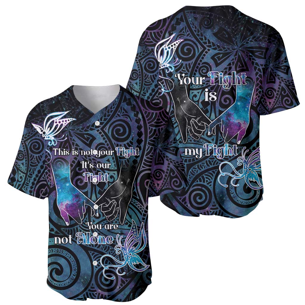 Suicide Awareness Baseball Jersey You Are Not Alone - Polynesian Pride