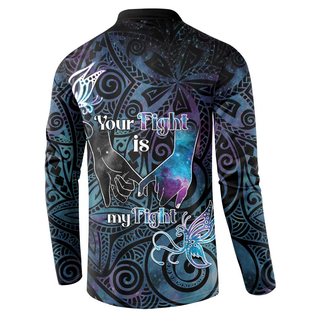 Suicide Awareness Button Sweatshirt You Are Not Alone - Polynesian Pride