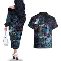 Suicide Awareness Couples Matching Off The Shoulder Long Sleeve Dress and Hawaiian Shirt You Are Not Alone - Polynesian Pride