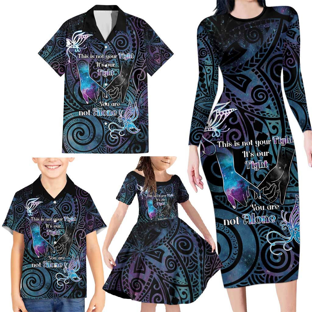 Suicide Awareness Family Matching Long Sleeve Bodycon Dress and Hawaiian Shirt You Are Not Alone LT05 - Polynesian Pride