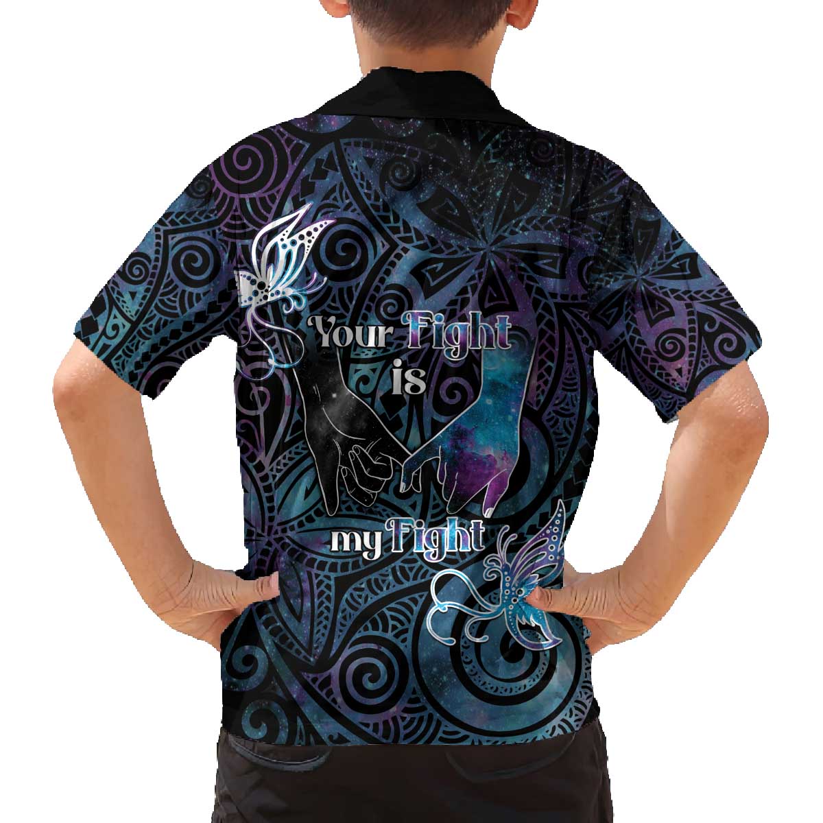 Suicide Awareness Family Matching Off The Shoulder Long Sleeve Dress and Hawaiian Shirt You Are Not Alone LT05 - Polynesian Pride