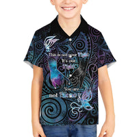 Suicide Awareness Family Matching Off The Shoulder Long Sleeve Dress and Hawaiian Shirt You Are Not Alone LT05 Son's Shirt Black - Polynesian Pride