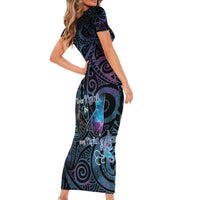 Suicide Awareness Family Matching Short Sleeve Bodycon Dress and Hawaiian Shirt You Are Not Alone LT05 - Polynesian Pride