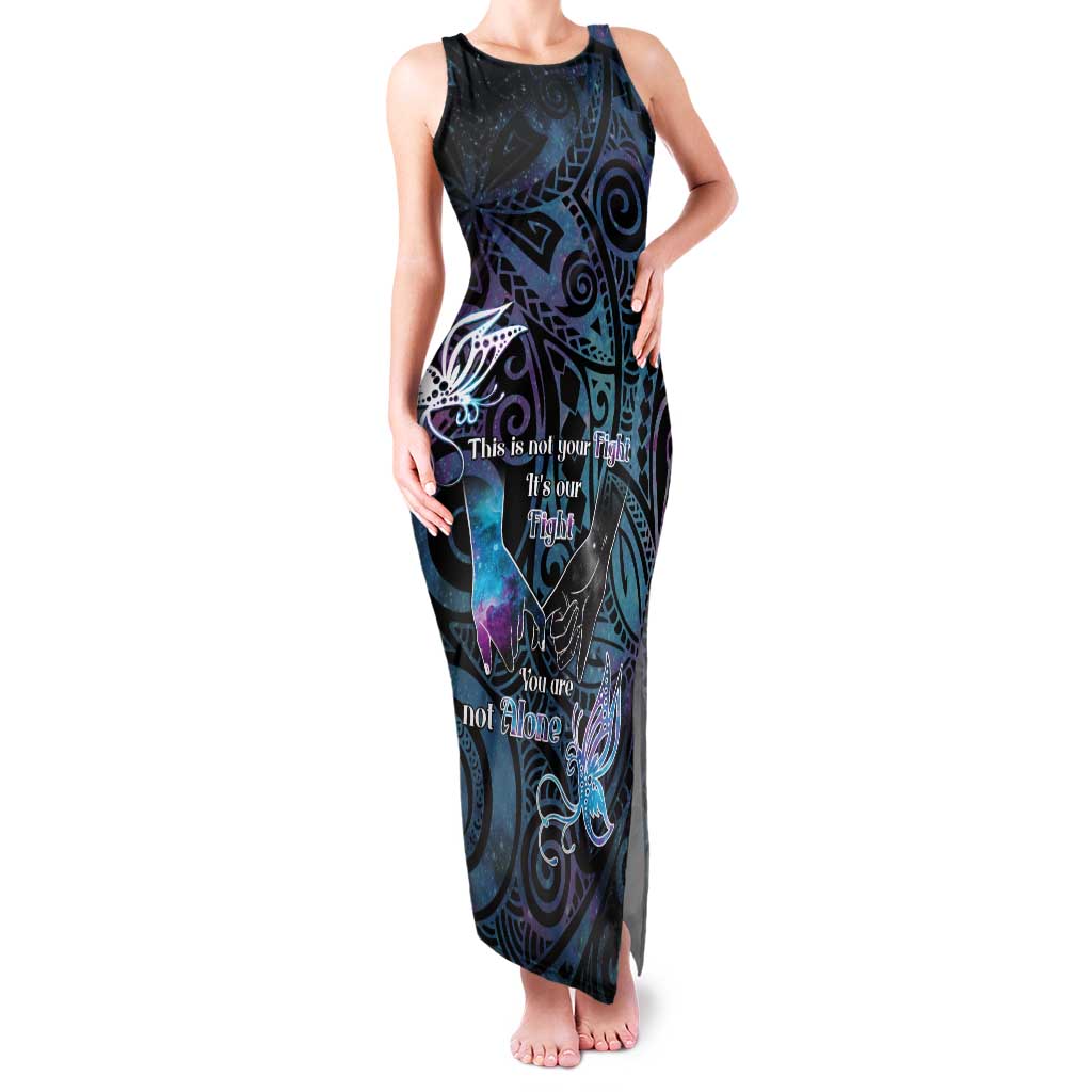 Suicide Awareness Family Matching Tank Maxi Dress and Hawaiian Shirt You Are Not Alone - Polynesian Pride