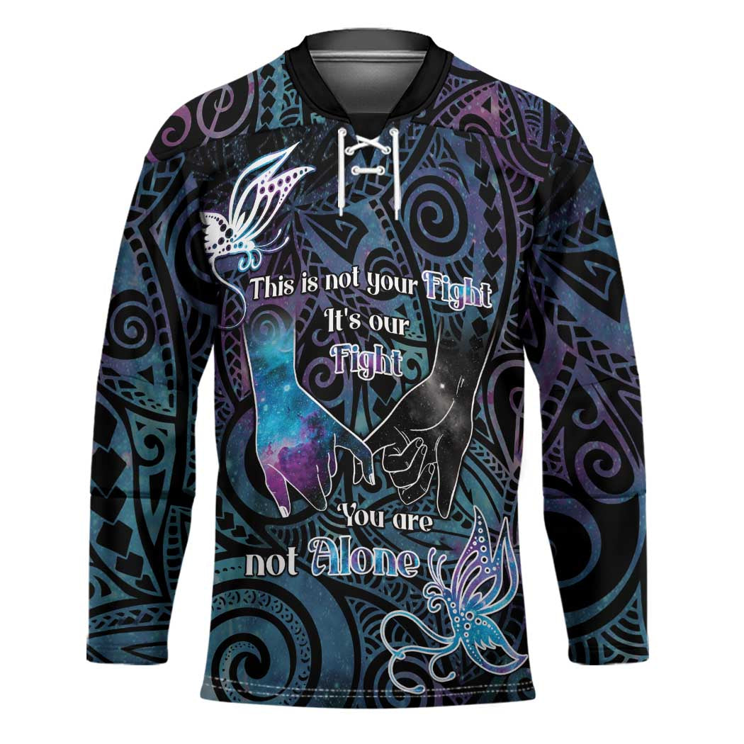 Suicide Awareness Hockey Jersey You Are Not Alone - Polynesian Pride