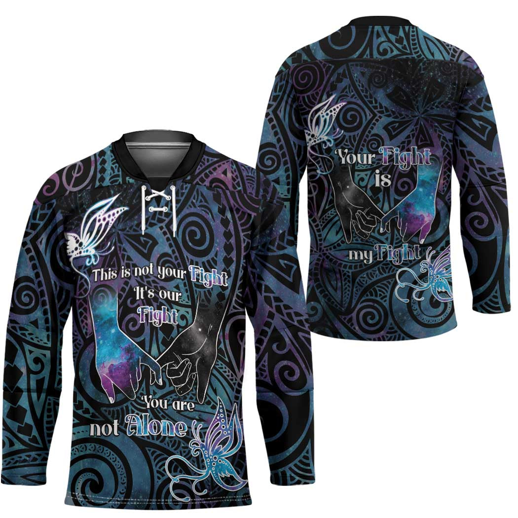Suicide Awareness Hockey Jersey You Are Not Alone - Polynesian Pride