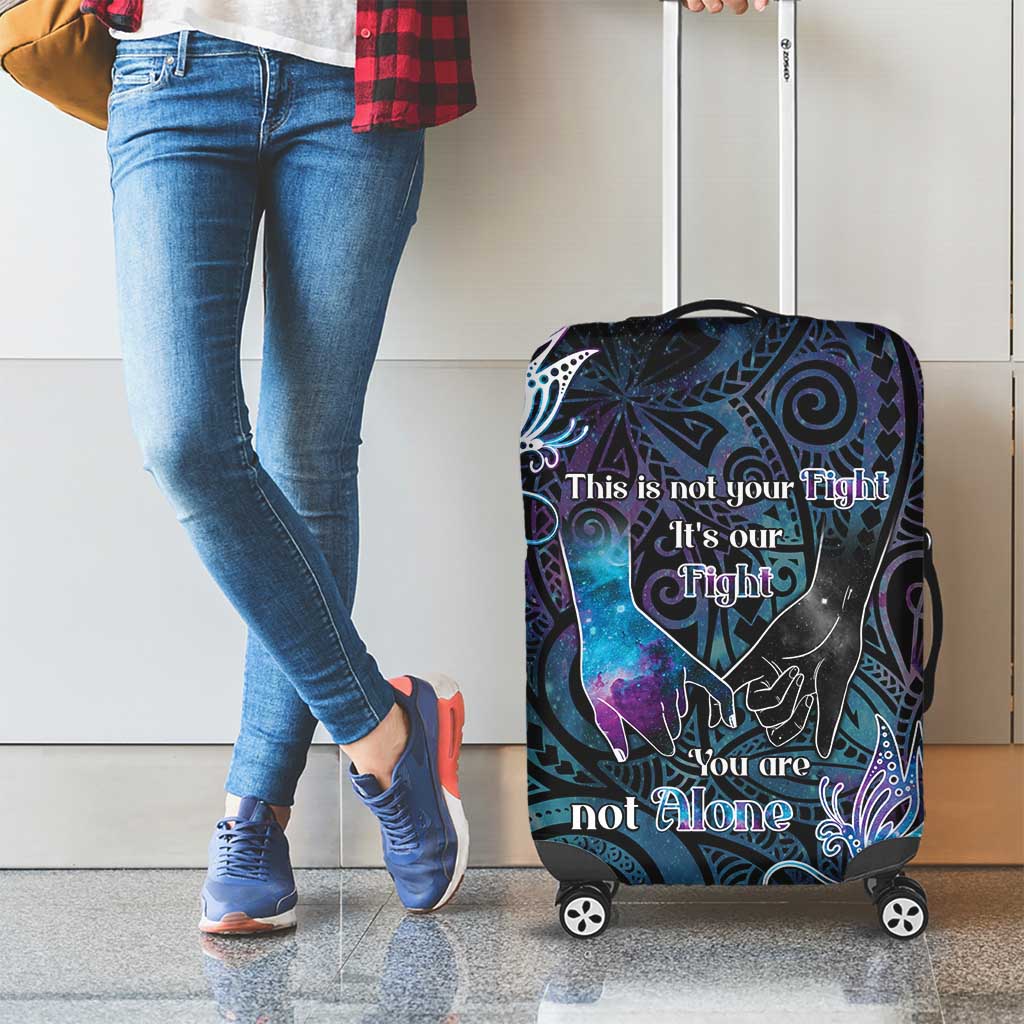 Suicide Awareness Luggage Cover You Are Not Alone - Polynesian Pride