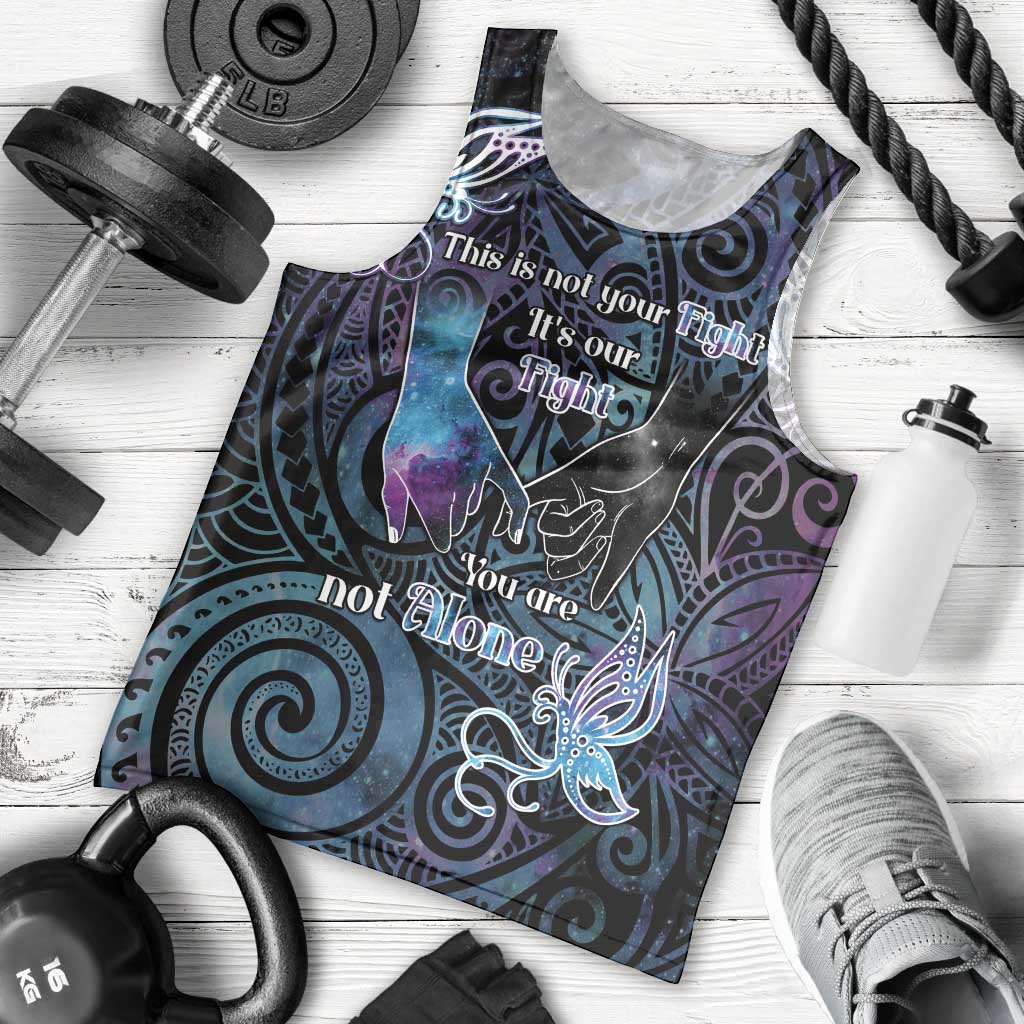 Suicide Awareness Men Tank Top You Are Not Alone - Polynesian Pride