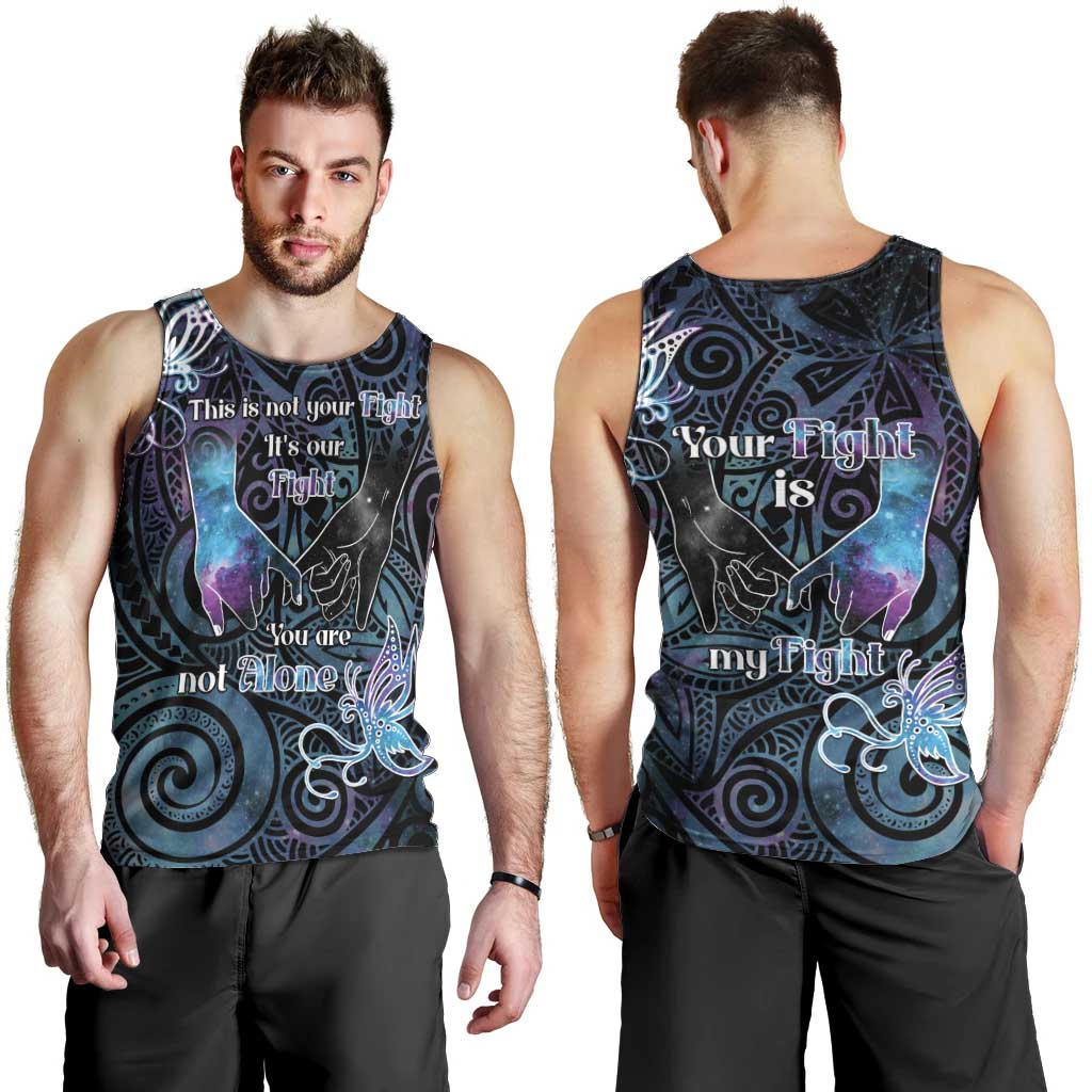 Suicide Awareness Men Tank Top You Are Not Alone - Polynesian Pride