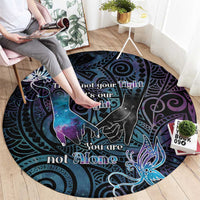 Suicide Awareness Round Carpet You Are Not Alone - Polynesian Pride