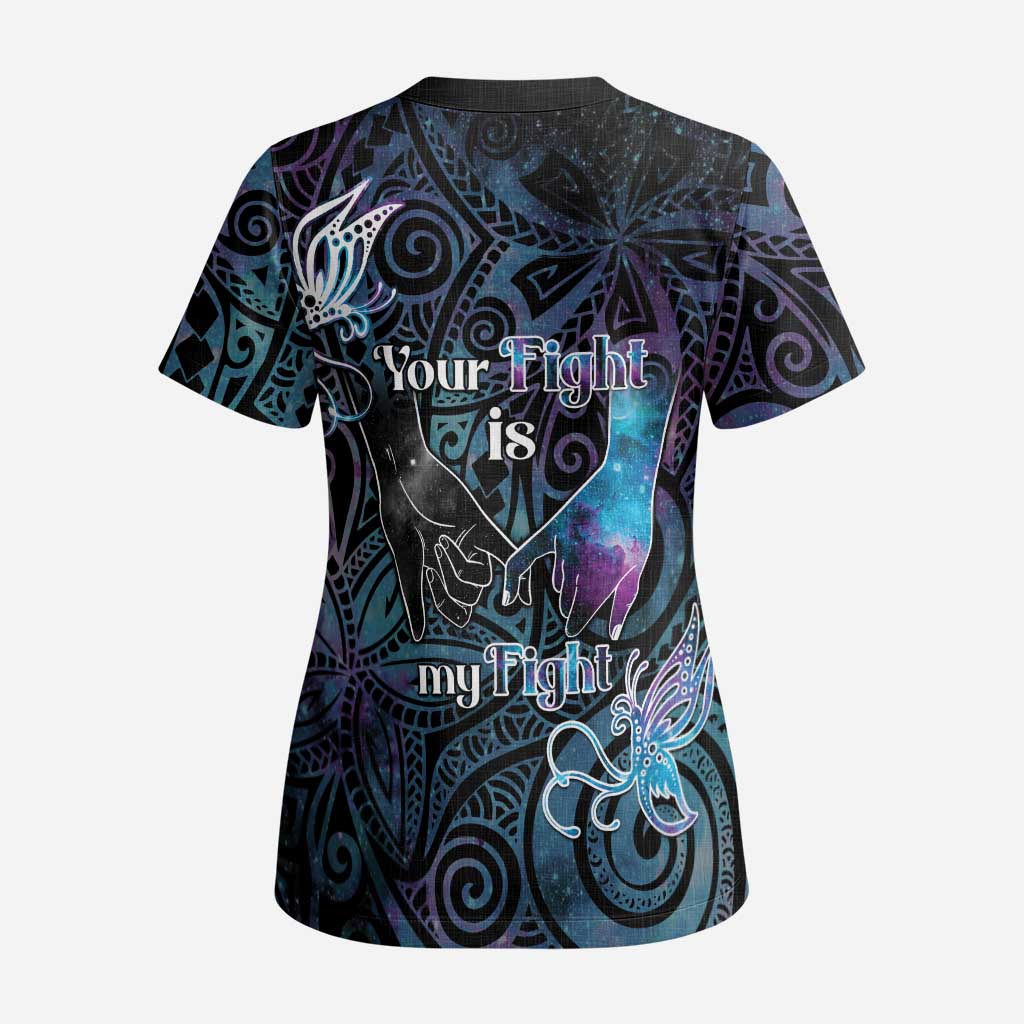 Suicide Awareness Scrub Top You Are Not Alone - Polynesian Pride