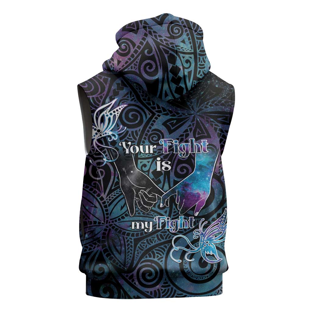 Suicide Awareness Sleeveless Hoodie You Are Not Alone - Polynesian Pride