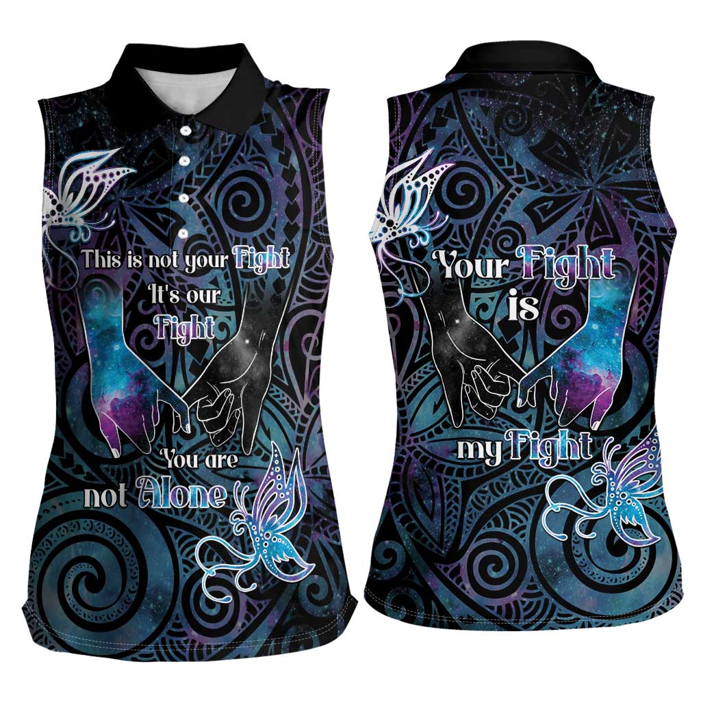 Suicide Awareness Women Sleeveless Polo Shirt You Are Not Alone LT05 - Polynesian Pride