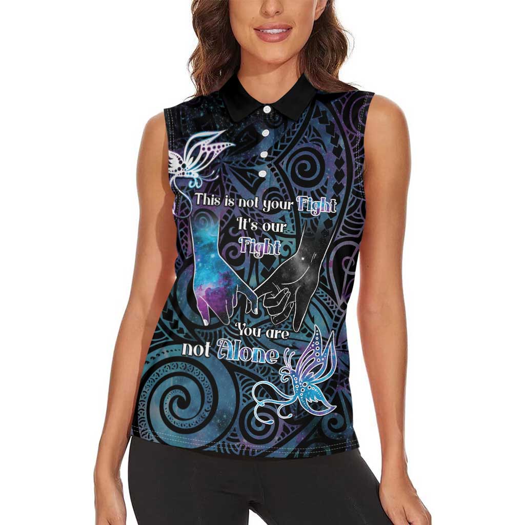 Suicide Awareness Women Sleeveless Polo Shirt You Are Not Alone LT05 - Polynesian Pride