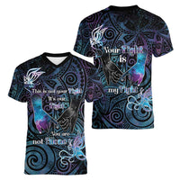Suicide Awareness Women V-Neck T-Shirt You Are Not Alone - Polynesian Pride