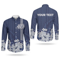 Personalized Utah State Couples Matching Off Shoulder Short Dress and Long Sleeve Button Shirt Polynesian Style LT05 - Polynesian Pride