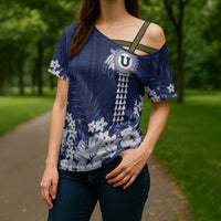 Personalized Utah State Cross Shoulder Shirt Polynesian Style LT05 - Polynesian Pride