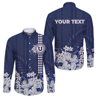 Personalized Utah State Family Matching Long Sleeve Bodycon Dress and Hawaiian Shirt Polynesian Style LT05 Dad's Shirt - Long Sleeve Blue - Polynesian Pride