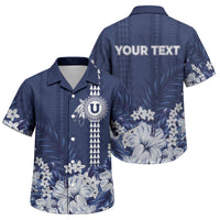Personalized Utah State Family Matching Off Shoulder Short Dress and Hawaiian Shirt Polynesian Style LT05 Son's Shirt Blue - Polynesian Pride