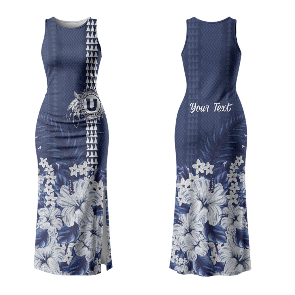 Personalized Utah State Family Matching Tank Maxi Dress and Hawaiian Shirt Polynesian Style LT05 Mom's Dress Blue - Polynesian Pride