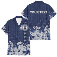Personalized Utah State Family Matching Tank Maxi Dress and Hawaiian Shirt Polynesian Style LT05 Dad's Shirt - Short Sleeve Blue - Polynesian Pride