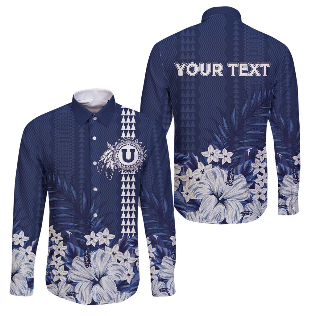 Personalized Utah State Family Matching Tank Maxi Dress and Hawaiian Shirt Polynesian Style LT05 Dad's Shirt - Long Sleeve Blue - Polynesian Pride