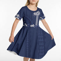 Personalized Utah State Kid Short Sleeve Dress Polynesian Style LT05 - Polynesian Pride