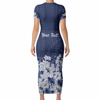 Personalized Utah State Short Sleeve Bodycon Dress Polynesian Style LT05 - Polynesian Pride