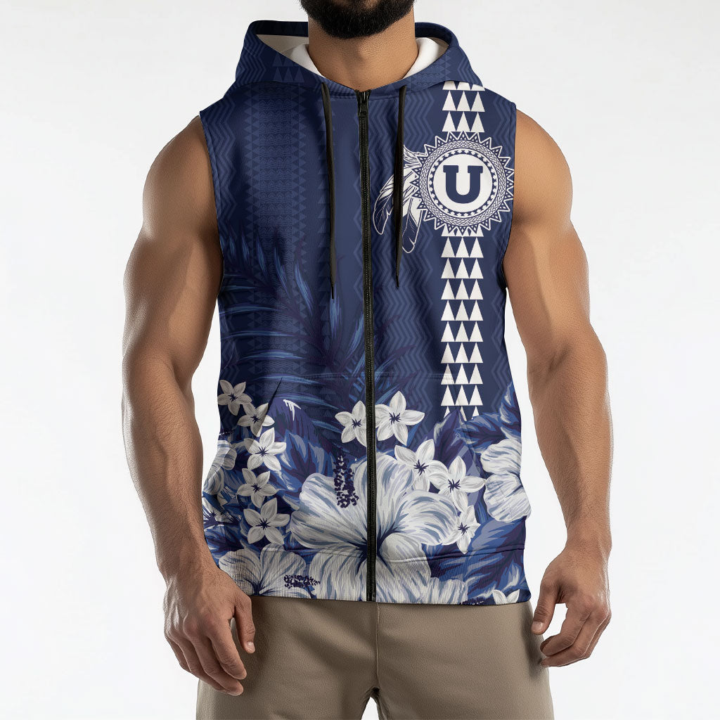 Personalized Utah State Sleeveless Zip Hoodie Polynesian Style LT05 - Polynesian Pride