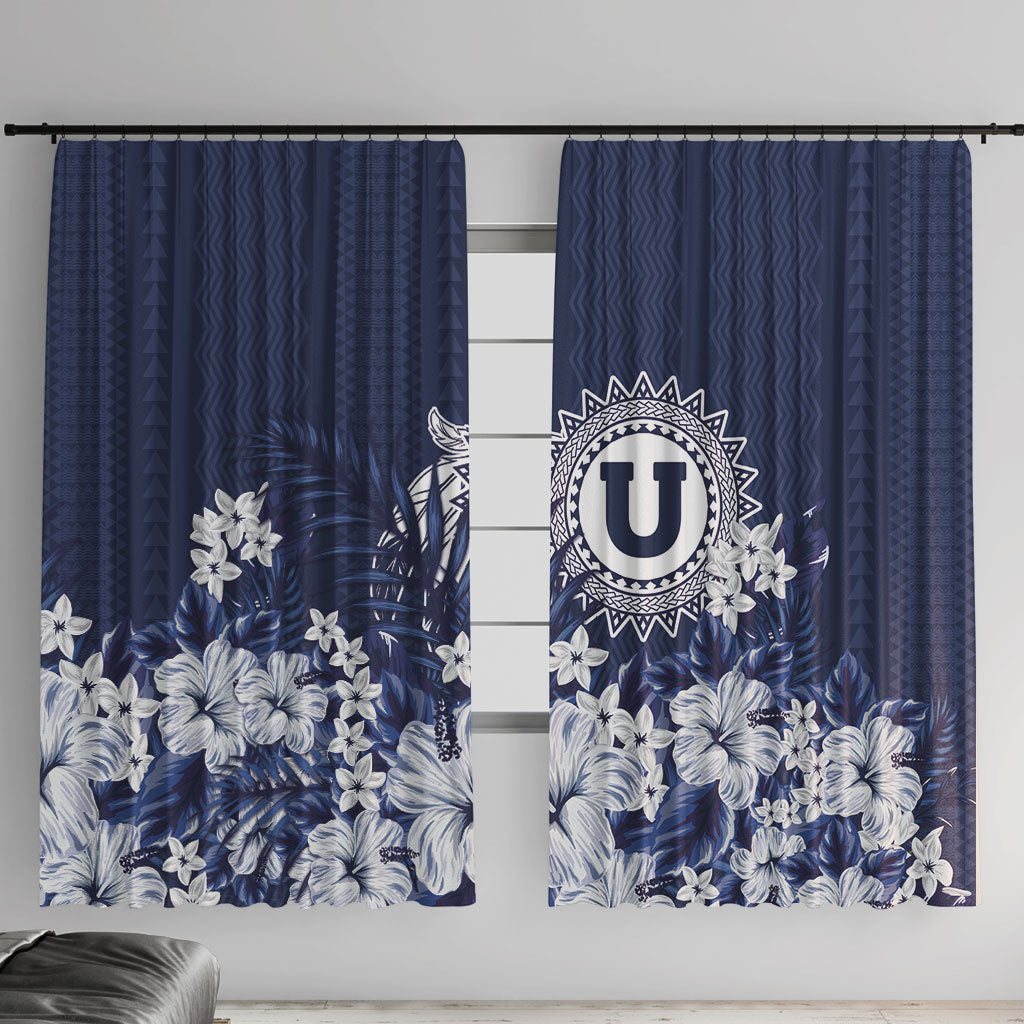 Utah State Window Curtain Polynesian Style LT05 With Hooks Blue - Polynesian Pride