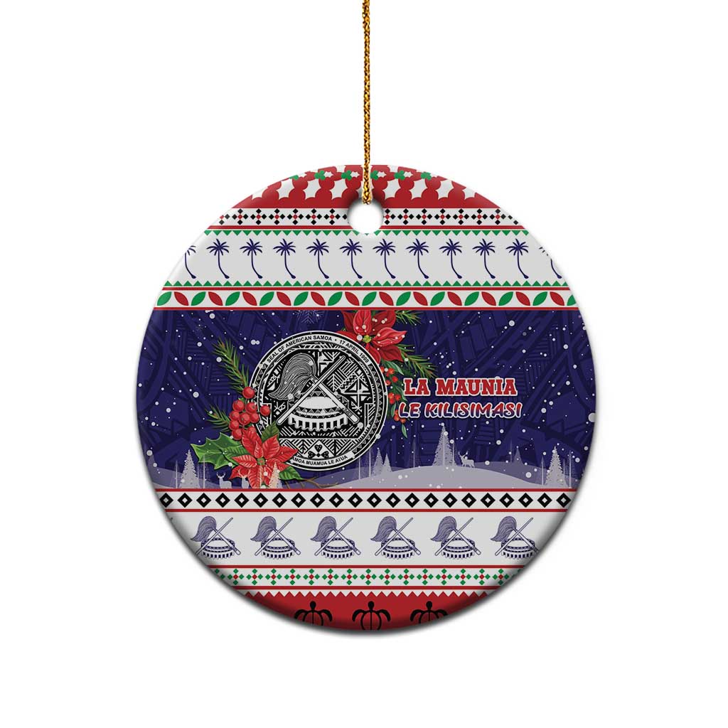 American Samoa Christmas Ceramic Ornament Poinsettia La Maunia Le Kilisimasi LT05 - Polynesian Pride