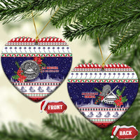 American Samoa Christmas Ceramic Ornament Poinsettia La Maunia Le Kilisimasi LT05 Heart White - Polynesian Pride