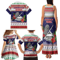 American Samoa Christmas Family Matching Tank Maxi Dress and Hawaiian Shirt Poinsettia La Maunia Le Kilisimasi LT05 - Polynesian Pride